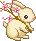 A tan rabbit with a flowering branch of cherry blossoms from Cherish.
