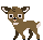 Pixel art dark brown doe.