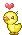 A duckling bouncing a heart symbol on its head from Cherish.