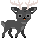 Pixel art melanistic buck.
