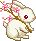 A white rabbit with a flowering branch of cherry blossoms from Cherish.