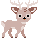 Pixel art buck in his  winter coat, swaying from side to side by tumblr user owomon.